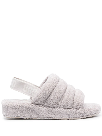 Ugg Fluff Yeah Terry Sandals In Grey