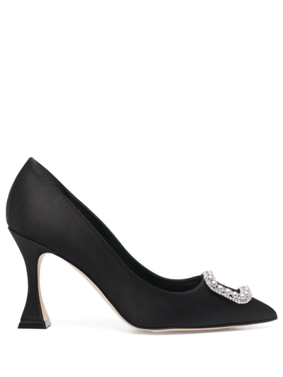 Manolo Blahnik Buckle-detail 85mm Heeled Pumps In Black