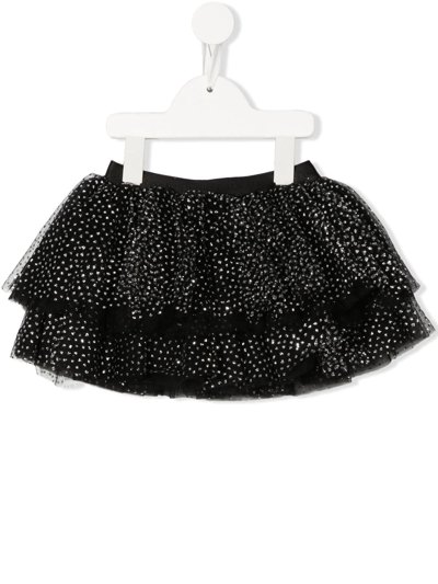 Balmain Babies' Glitter-detail Tiered Tutu Skirt In Black