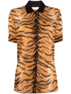 Jil Sander Animal-print Short-sleeve Shirt In Brown