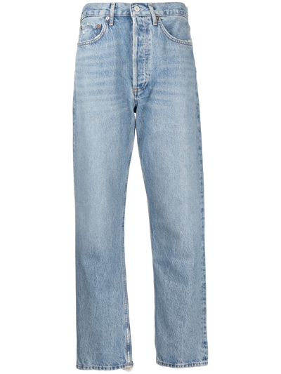 Agolde 90s Crop Midrise Loose Straight Jeans In Blue