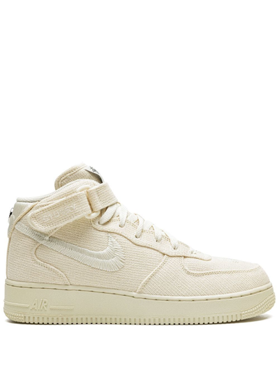 Nike X Stussy Air Force 1 Mid Sneakers In Neutrals