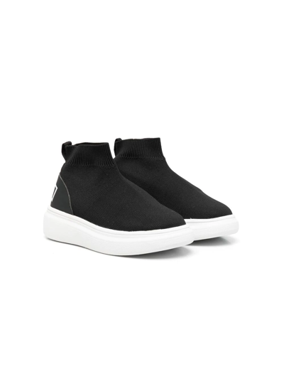 Douuod Kids' Sock-fit Platform Sneakers In Black