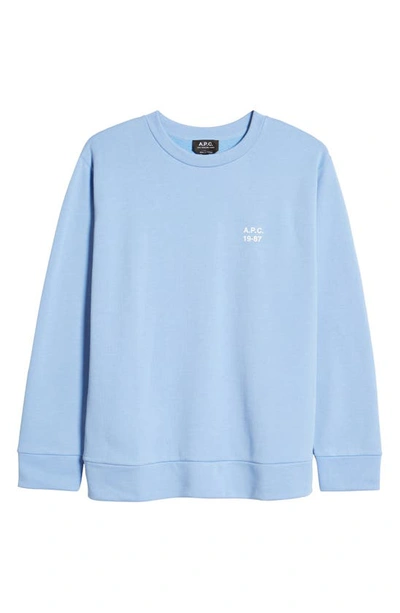 Apc Mike Logo Crewneck Sweatshirt In Blue