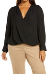 Halogen Cross Front Blouse In Black