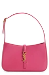 Saint Laurent Ysl Soft Leather Hobo Shoulder Bag In Bubblegum