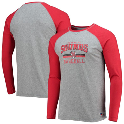 Boxercraft Red/heathered Gray Nashville Sounds Long Sleeve Baseball T-shirt