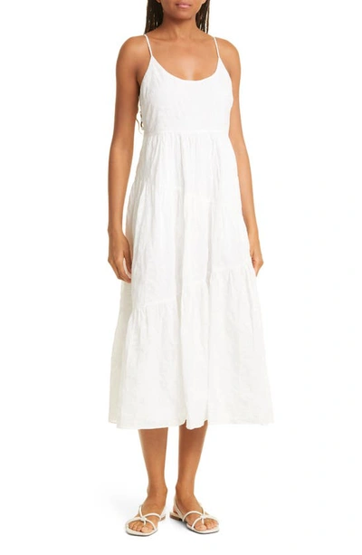 Club Monaco Traveling Tiered Cotton Maxi Dress In White | ModeSens