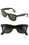 Ray Ban 'classic Wayfarer' 50mm Sunglasses In Black/ Texture/ Solid Green