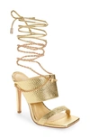 Azalea Wang Taska Ankle Strap Sandal In Gold