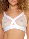 Dkny Sheers Mesh Cutout Bralette Dk4084 In White