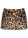 Dolce & Gabbana Short Leopard-design Jacquard Skirt In Gold