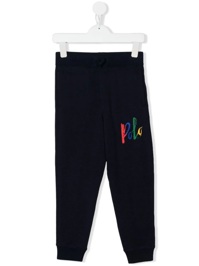 Ralph Lauren Kids' Painted Logo Track Pants In Blue