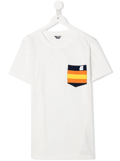 K-way Teen Logo Patch T-shirt In White