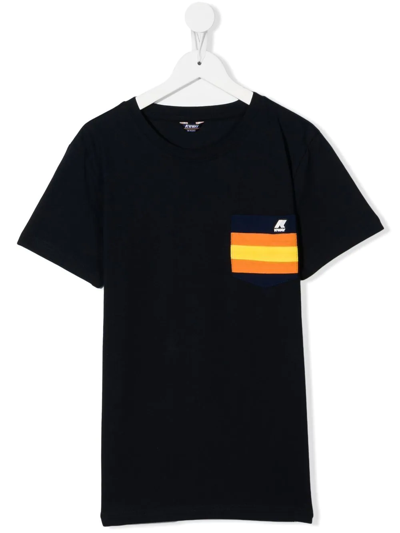 K-way Teen Logo Patch T-shirt In Blue