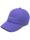 Carhartt Logo-embroidered Canvas Baseball Cap In Purple