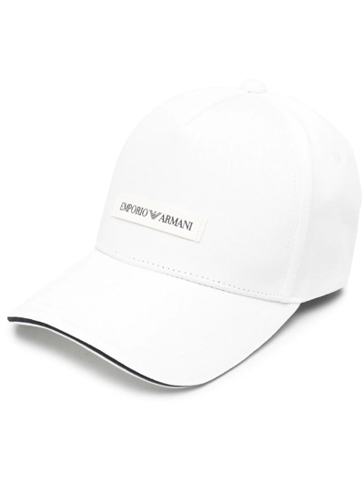 Emporio Armani White Logo Baseball Hat