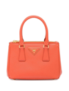Prada Galleria Saffiano Leather Mini Bag In Orange