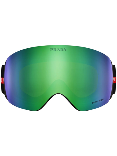 Prada Linea Rossa By Oakley Ski Goggles In Green Mirrored Lenses