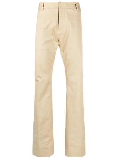 Dsquared2 Tailored Straight-leg Trousers In Neutrals