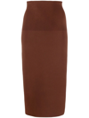 VICTORIA BECKHAM RIBBED-DETAIL HIGH-WAISTED SKIRT