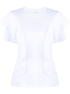 Chloé Ruffled Stretch-cotton Jersey T-shirt In White