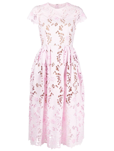 Self-portrait The Lace Midi Dress Illustrates Self Portraits Approach To Confident Design In Pink