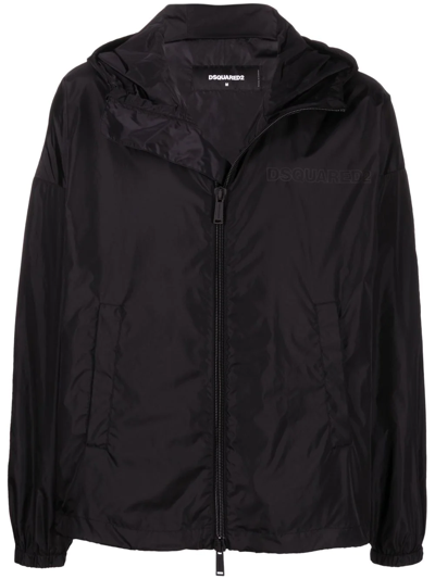 Dsquared2 Lightweight Zip-front Jacket In Black