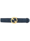 Gucci Blondie Suede Belt In Blue