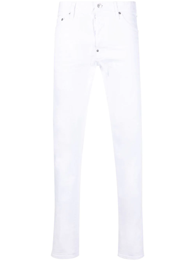 Dsquared2 Bull Slim-fit Straight Jeans In White