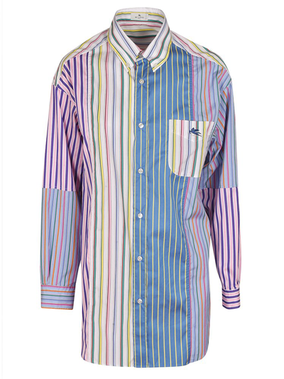 Etro Embroidered-pegaso Striped Shirt In Multicolor
