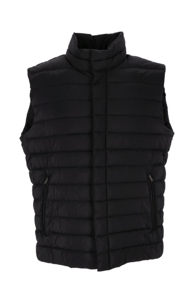 Herno Padded Quilted Vest Jacket In Navy