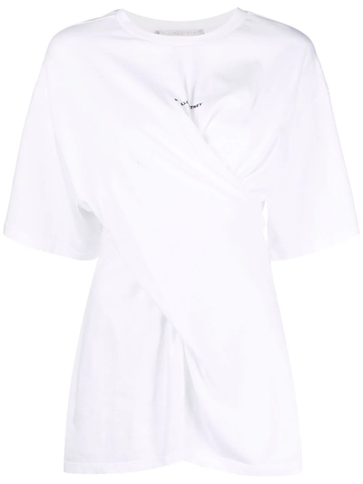 Stella Mccartney Twisted Logo Print T-shirt In White