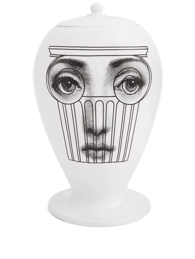 Fornasetti Vase Capitello In White/black