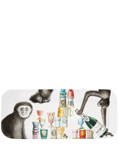 Fornasetti Tray Scimmie In Multicolour