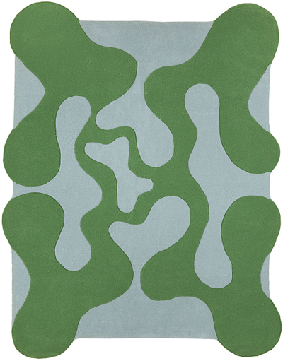 Mush Studios Blue & Green Large Oops Rug In Ice Blue & Green