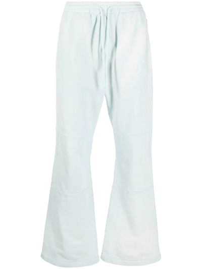 Off-white Flared Cotton Track Pants In Light Blue