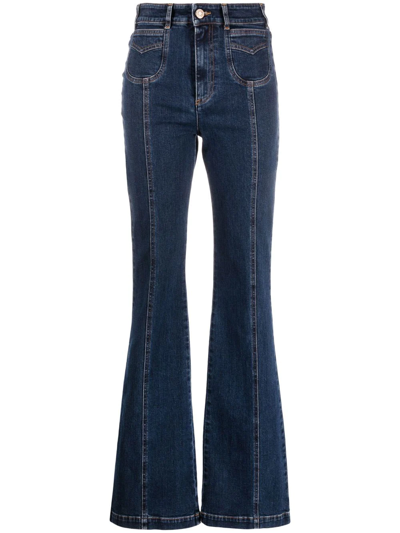 See By Chloé Indigo Flared Emily Jeans In Multi