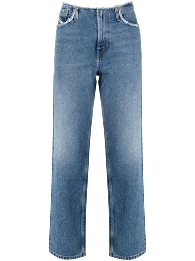 Diesel Mid-rise Straight Leg Jeans In Blue