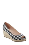 Bandolino Nuri Espadrille Wedge Sandal In Black/ White Gingham