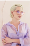 Quay Mini Hardwire 50mm Blue Light Filtering Optical Glasses In Crystal Brown / Clear Blue