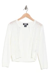 Dkny Lace Panel Crop Cardigan In Ivory