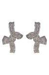 Cz By Kenneth Jay Lane Pavé Cz Bow Statement Earrings In Clear/silver