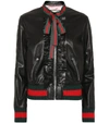 GUCCI LEATHER BOMBER JACKET,P00243101
