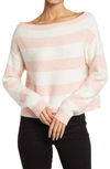 ALICE AND OLIVIA ALICE AND OLIVIA BAUER STRIPE PRINT OFF-SHOULDER SWEATER
