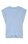 Frame Le Mid Rise V-neck Organic-cotton T-shirt In Blue-lt