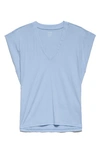 Frame Le Mid Rise V-neck Organic-cotton T-shirt In Chambray Blue