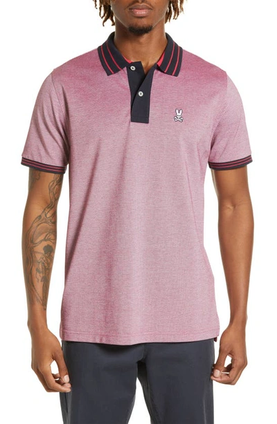 Psycho Bunny Milton Contrast Collar Polo Shirt In Bright Fuschia