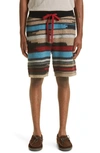 The Elder Statesman Mix 'n' Marl Cashmere Shorts In Blk/ Alm/ Adr/ Brk