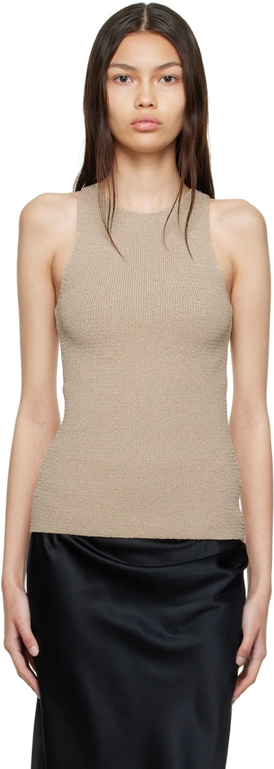 Helmut Lang Taupe Polyester Tank Top
